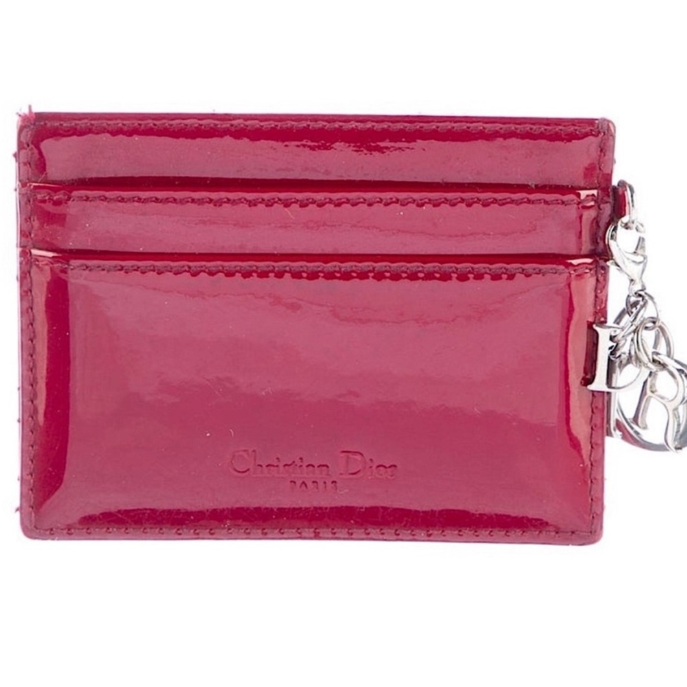 Dior Cannage Red Patent Leather Card Holder VALENTINES DAY SALE! $199 - Picture 4 of 6